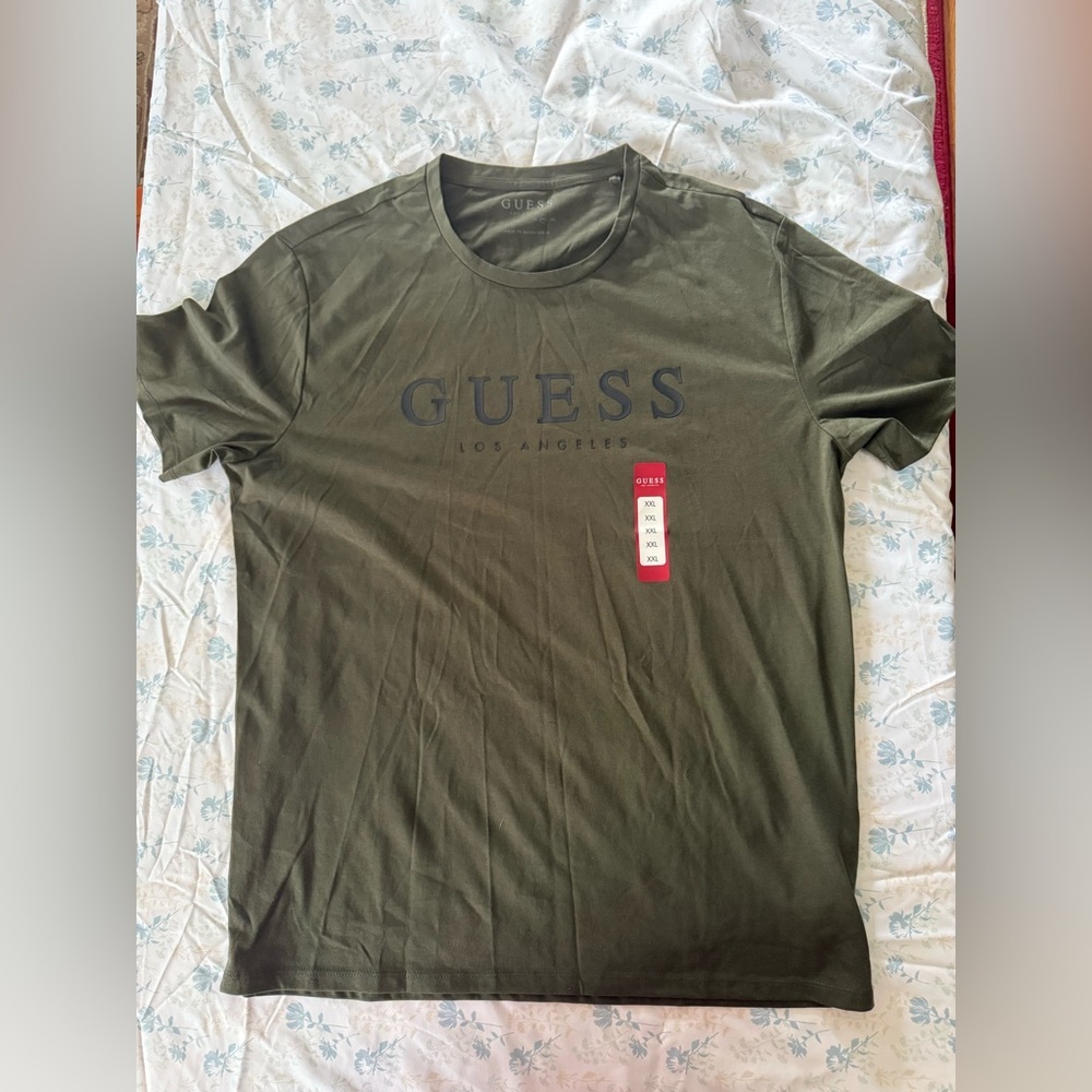 GUESS Men's Dark Green Tee